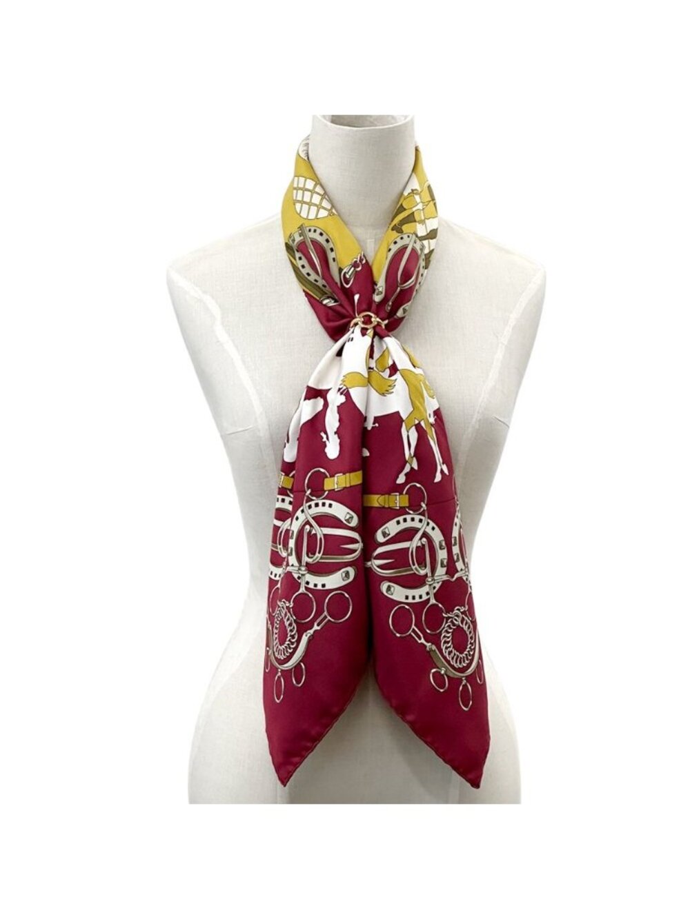 Hermes Scarf Carre 90 Manege Riding School Silk Red Multicolor Equestrian Large - Picture 6 of 8